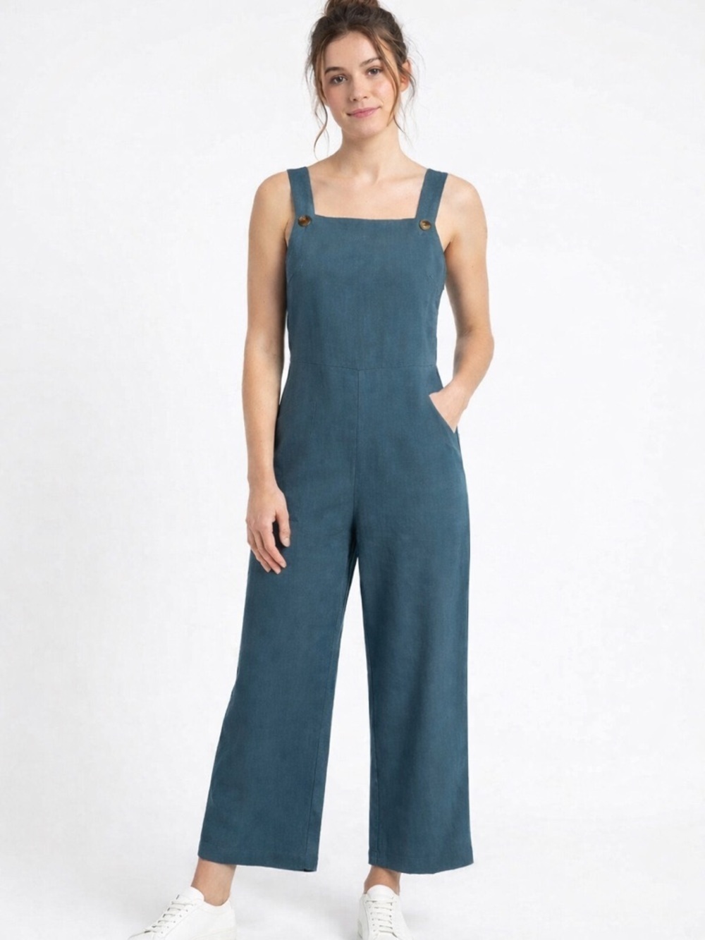 Shinestar Turquoise Jumpsuit Medium Wide Leg Sleeveless Minimal Chic